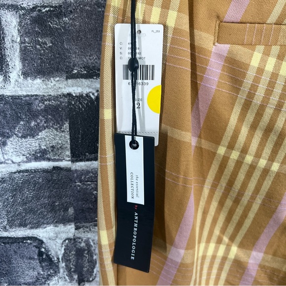 NWT Anthropologie Maeve Slim Kick-Flare plaid Pants - size 2 - Picture 10 of 16